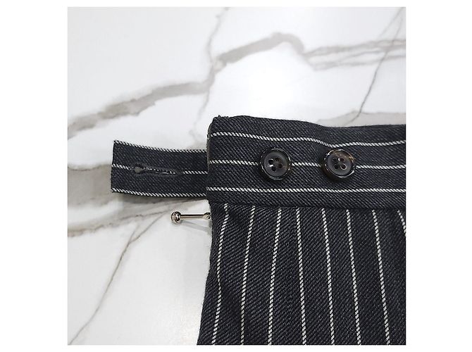 Louis Vuitton Minifalda plisada de lana con rayas diplomáticas - vista 14