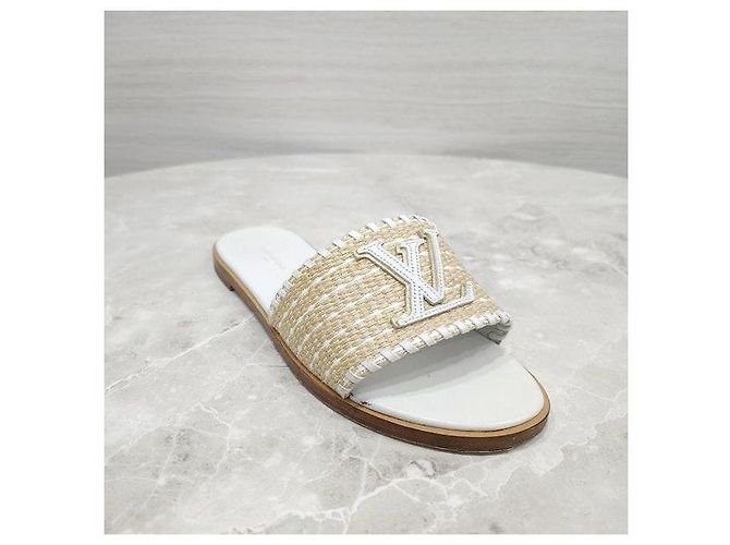 Louis Vuitton Sandali mule in rafia Monogram - vista 5