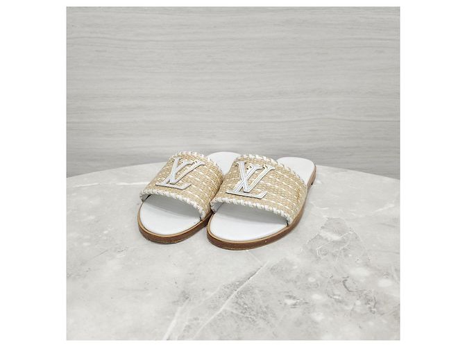 Louis Vuitton Sandali mule in rafia Monogram - vista 8