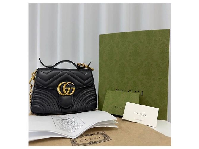 Gucci Mini borsa a tracolla con manico superiore Marmont Matelassé - vista 6