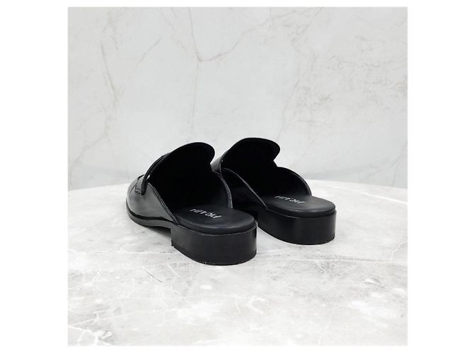Prada Mule in pelle spazzolata con logo Triangle - vista 13