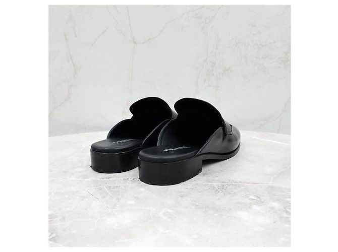 Prada Mule in pelle spazzolata con logo Triangle - vista 14