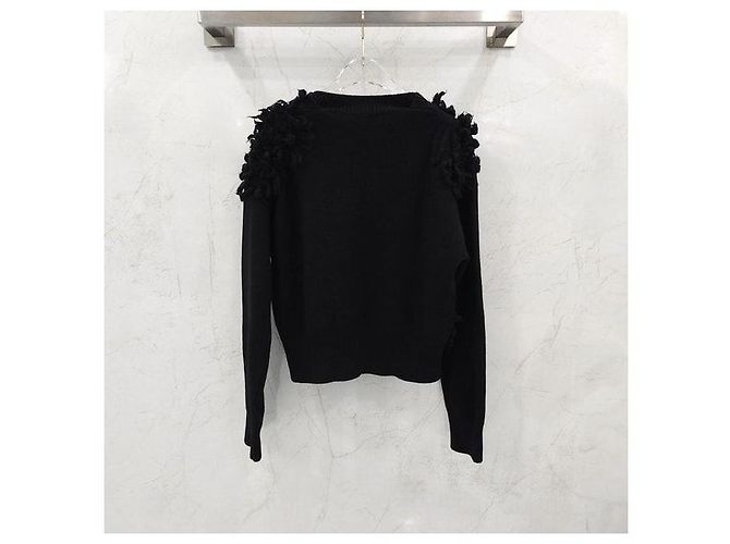 Dior Schwarzer Kaschmirpullover mit Blumenmuster - Ansicht 2