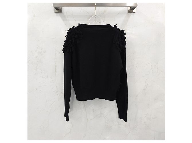 Dior Schwarzer Kaschmirpullover mit Blumenmuster - Ansicht 9