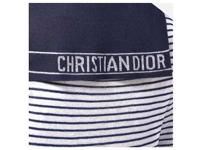 Dior Riviera Mariniere Motif Strickpullover mit kurzen Ärmeln - Ansicht 14
