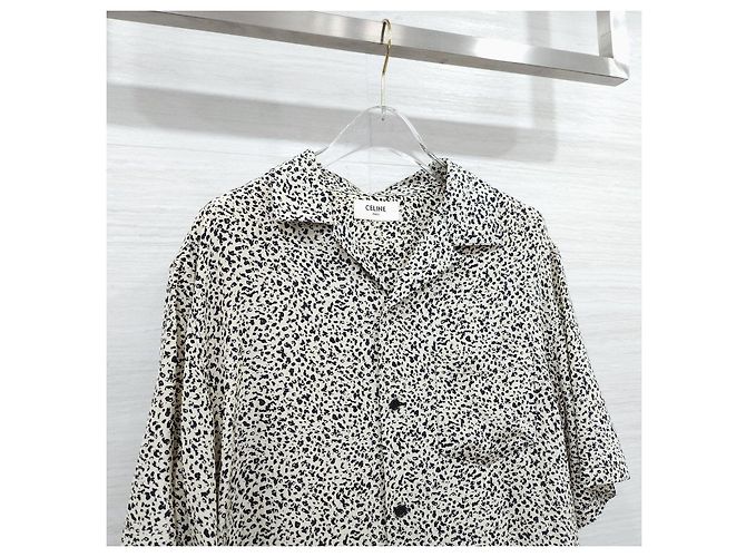 Céline Camicia a maniche corte in seta con stampa hawaiana - vista 9