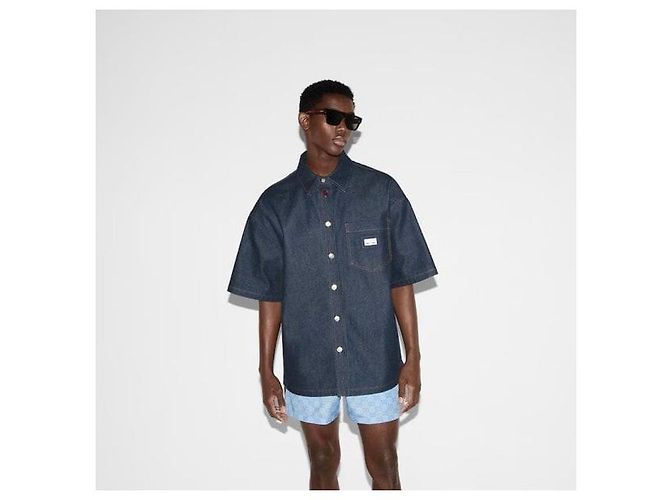 Gucci Camicia in denim Web Band Label - vista 6