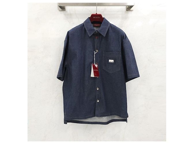 Gucci Camicia in denim Web Band Label - vista 8