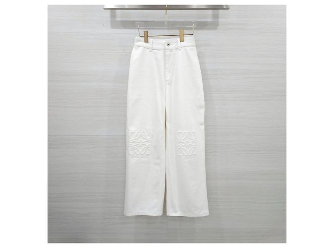 Loewe Bestickte weiße Denimhose - Ansicht 8