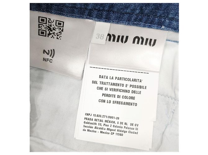 Miu Miu Pantalones de denim chambray azul clásico - vista 13