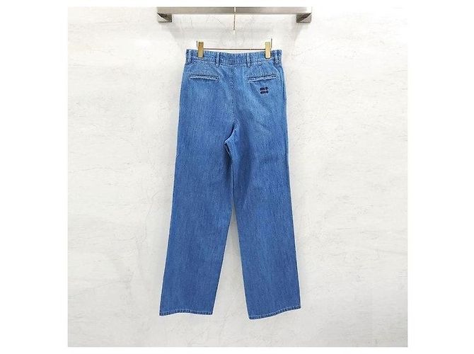 Miu Miu Pantalones de denim chambray azul clásico - vista 2