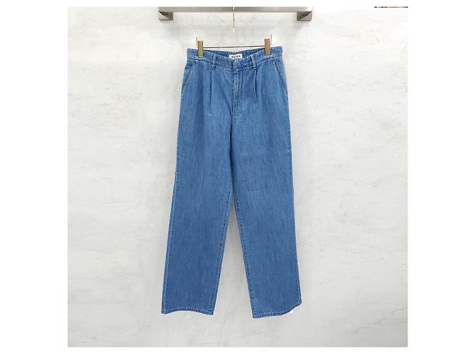 Miu Miu Pantalones de denim chambray azul clásico - vista 9