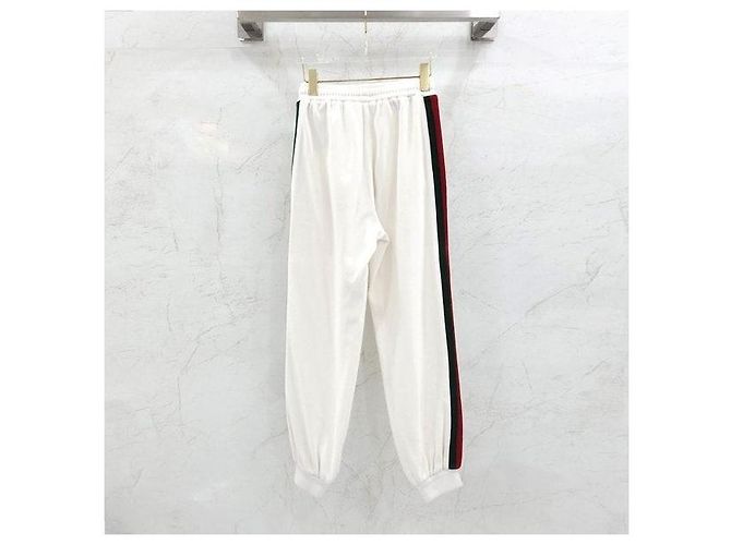 Gucci White Chevron Web Baumwoll-Jogginghose XS - Ansicht 2