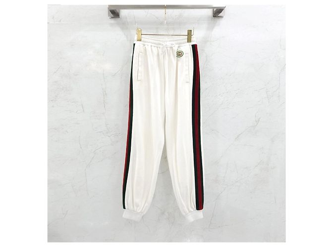 Gucci White Chevron Web Baumwoll-Jogginghose XS - Ansicht 6