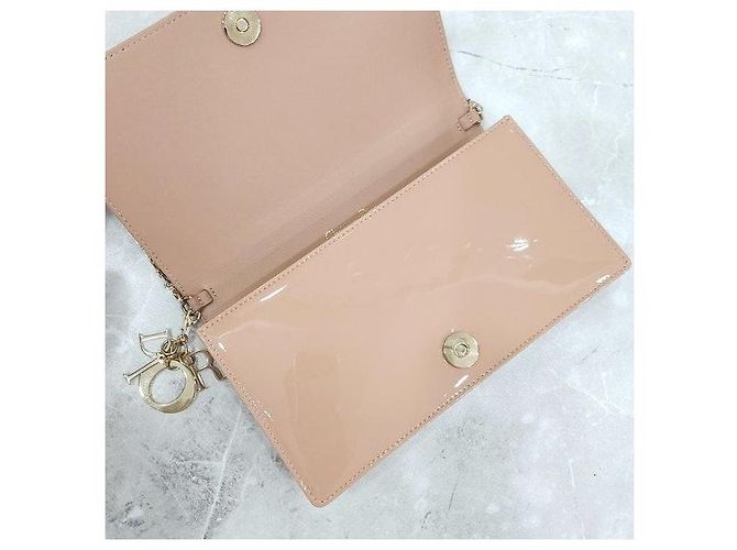 Dior Borsa a tracolla Lady Chain Pouch in cannage vernice - vista 5