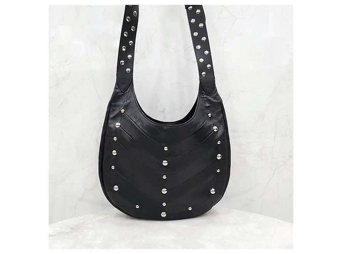 Valentino Borsa hobo in pelle nappa con borchie Chevron - vista 3