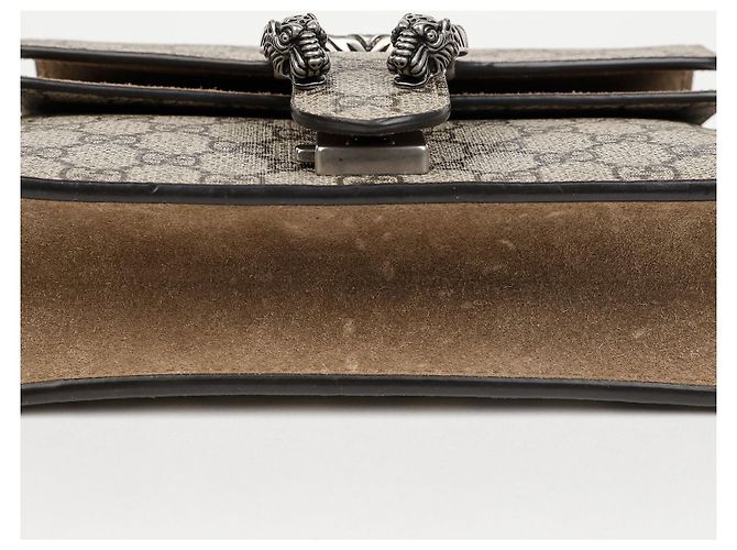 Gucci Borsa a tracolla Mini GG Supreme Canvas Dionysus Beige Suede - vista 6