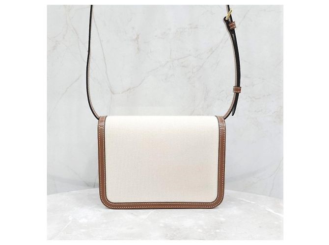 Borsa a tracolla Burberry in tela marrone - vista 11