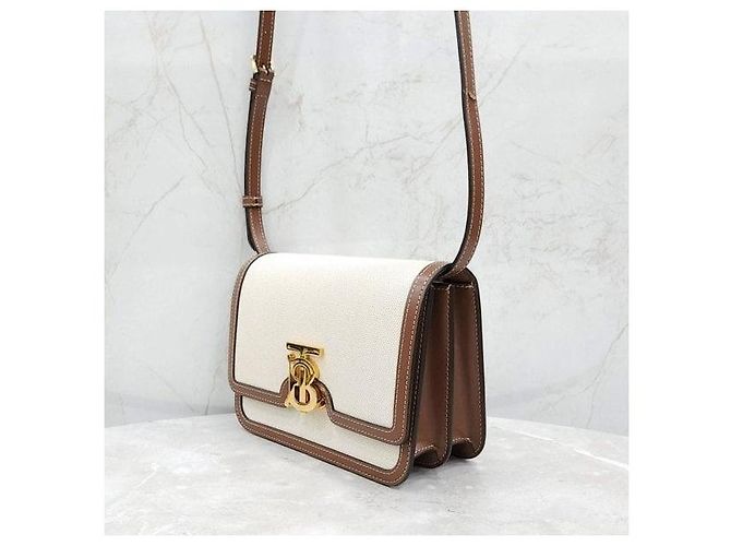 Borsa a tracolla Burberry in tela marrone - vista 2
