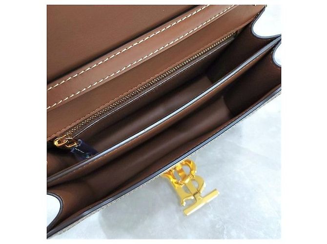 Borsa a tracolla Burberry in tela marrone - vista 7