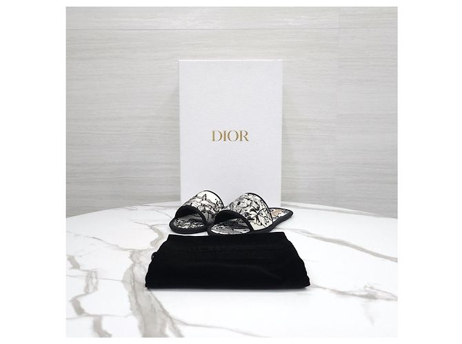 Dior Pantofole slide in cotone con ricamo zodiacale - vista 14