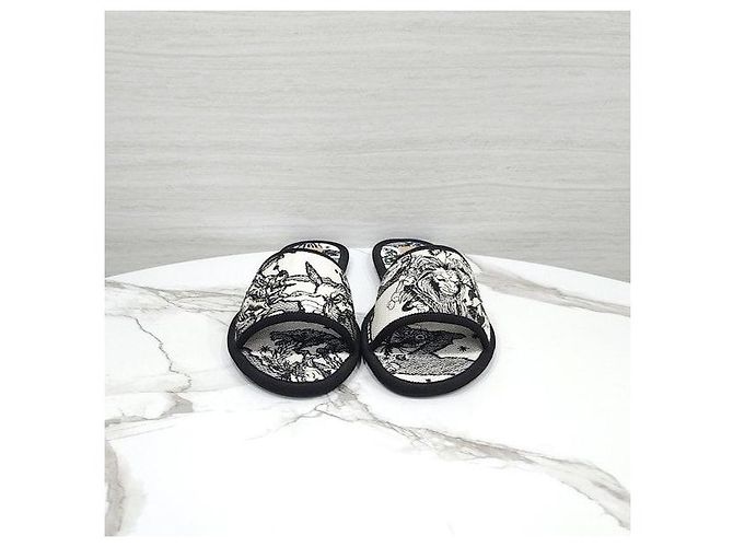 Dior Pantofole slide in cotone con ricamo zodiacale - vista 2