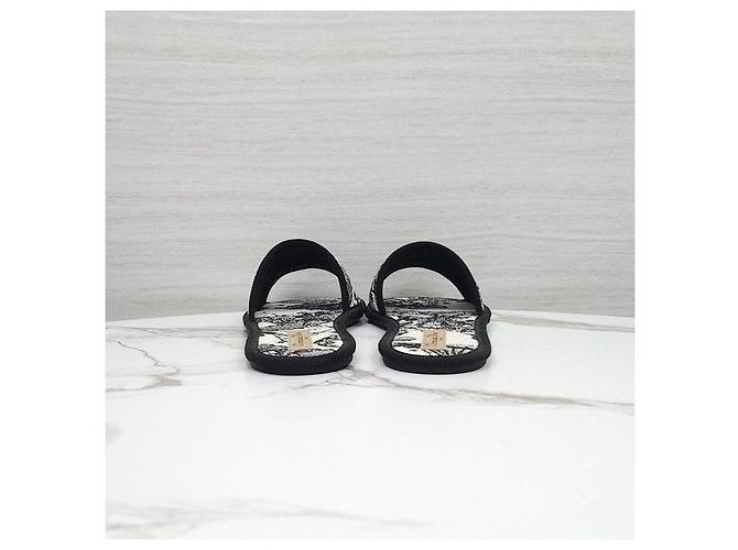 Dior Pantofole slide in cotone con ricamo zodiacale - vista 3