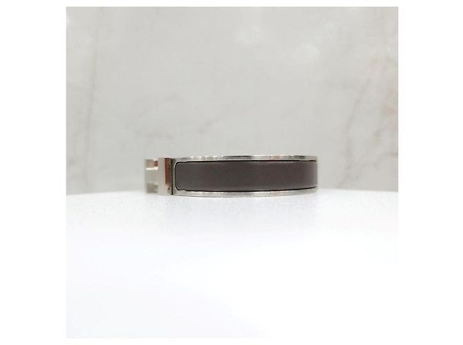 Hermès Pulseira Click Prata Mate - vista 2