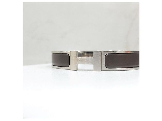 Hermès Pulseira Click Prata Mate - vista 5