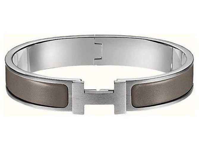 Hermès Pulseira Click Prata Mate - vista 8