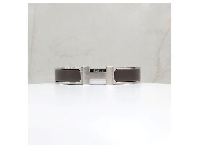 Hermès Pulseira Click Prata Mate - vista 9