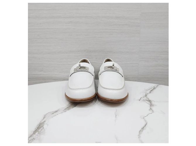 Hermès Mocassino Destin Blanc Silver - vista 2
