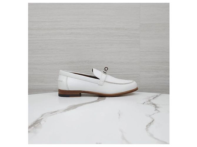 Hermès Mocassino Destin Blanc Silver - vista 4