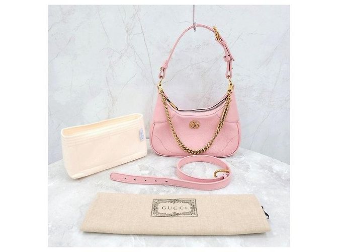 Gucci Borsa a tracolla piccola in pelle Aphrodite Rosa - vista 9