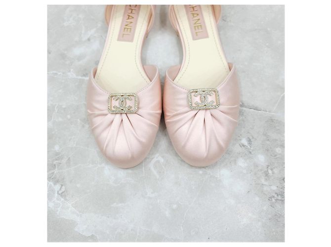 Chanel Ballerine piatte in seta rosa - vista 13