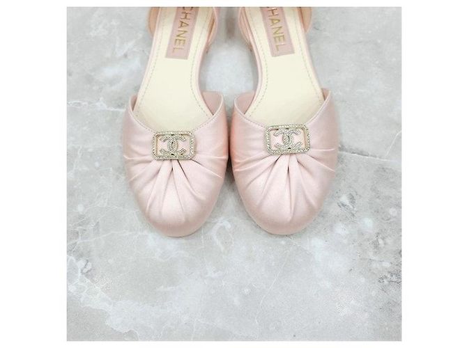 Chanel Ballerine piatte in seta rosa - vista 6