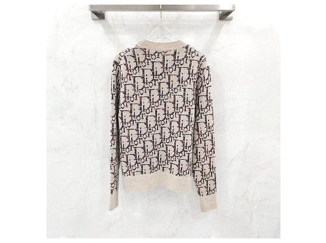 Dior Beiger Oblique Jacquard Strickpullover - Ansicht 2