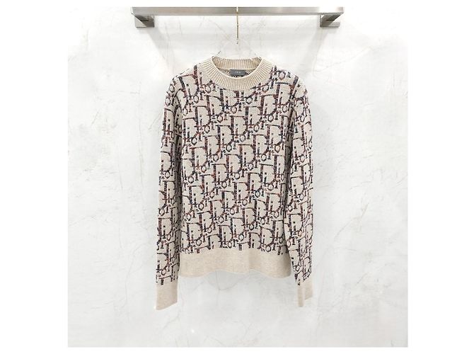 Dior Beiger Oblique Jacquard Strickpullover - Ansicht 7