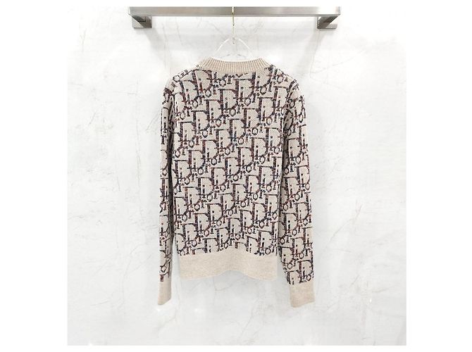 Dior Beiger Oblique Jacquard Strickpullover - Ansicht 8