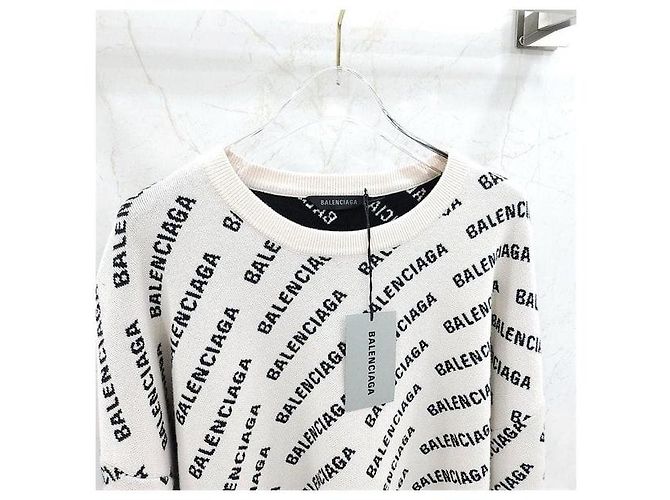Balenciaga Multi-Logo Wool Round Knit XL - Ansicht 4