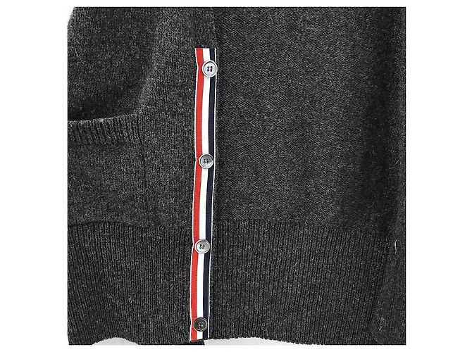 Thom Browne Cardigan aus Shetland-Wolle in Charcoal - Ansicht 12