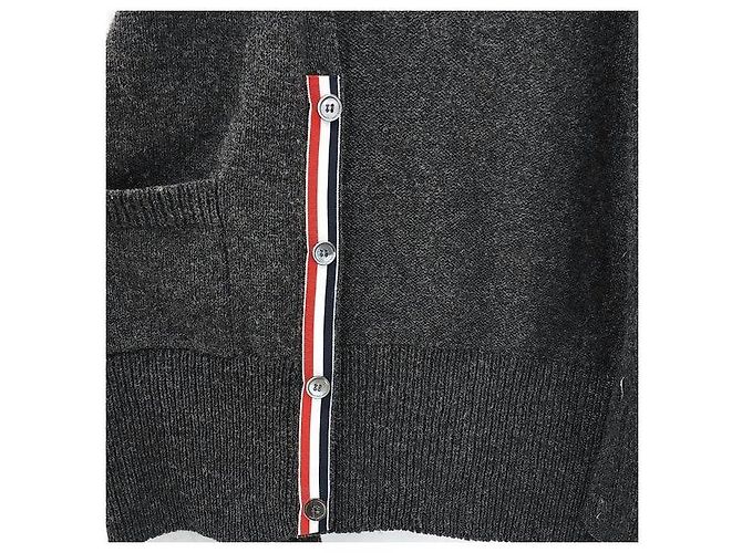 Thom Browne Cardigan aus Shetland-Wolle in Charcoal - Ansicht 3