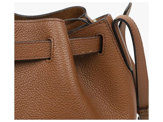 Mulberry Borsa a tracolla a secchiello Abbey in pelle grana classica Marrone - vista 7
