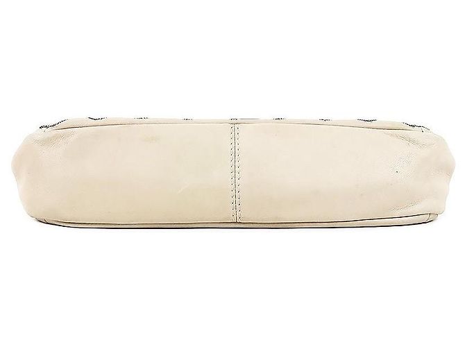 Chanel Borsa a tracolla beige con patta e cuciture - vista 4