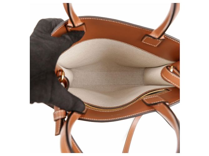 Cabas Céline Borsa Tote Small Vertical All Over Textile in vitello Tan - vista 6