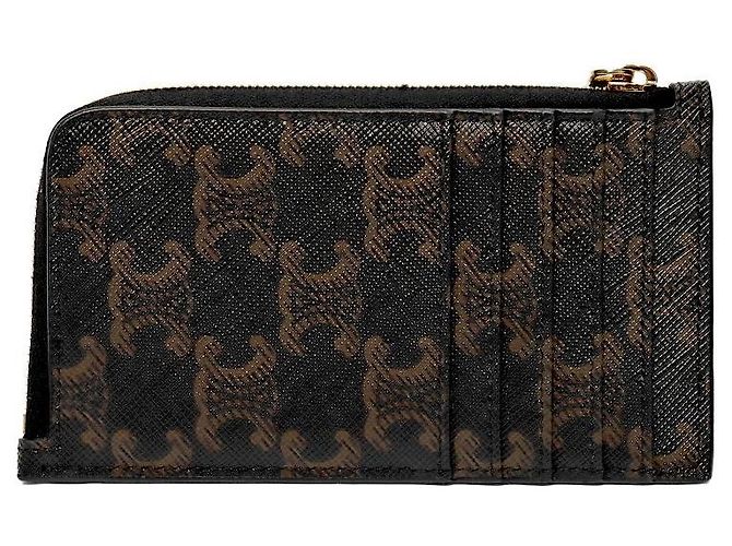 Céline Trio Zip Kartenetui Leder Braun - Ansicht 3