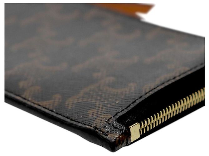 Céline Trio Zip Kartenetui Leder Braun - Ansicht 5