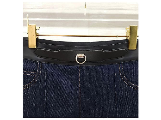Hermès Denimhose mit Lammleder-Details - Ansicht 12