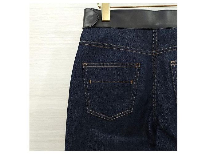 Hermès Denimhose mit Lammleder-Details - Ansicht 6