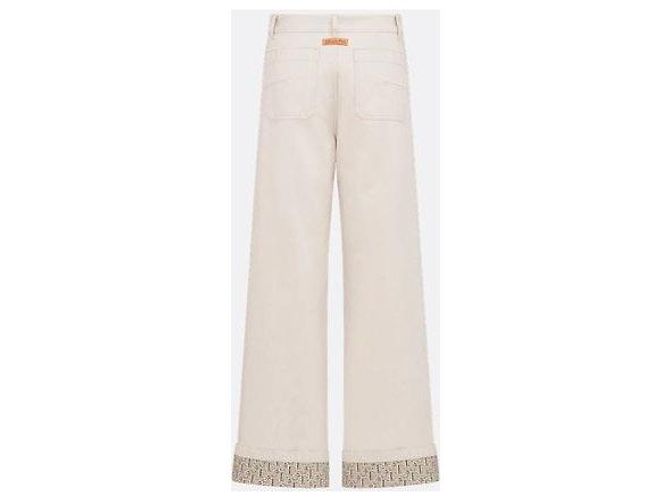 Dior Vaqueros Oblique Flare Ecru Cotton Denim - vista 10